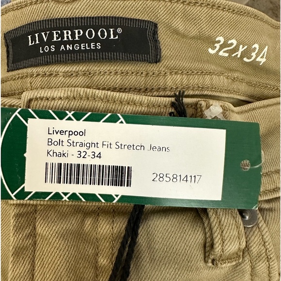 LIVERPOOL Bolt Straight Fit Stretch Jeans - Color Khaki - Size 32-34 - Picture 6 of 6